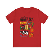 Nebraska Graphic Tee, Unisex Jersey Short Sleeve Tee, Souvenir Shirt, USA States Design