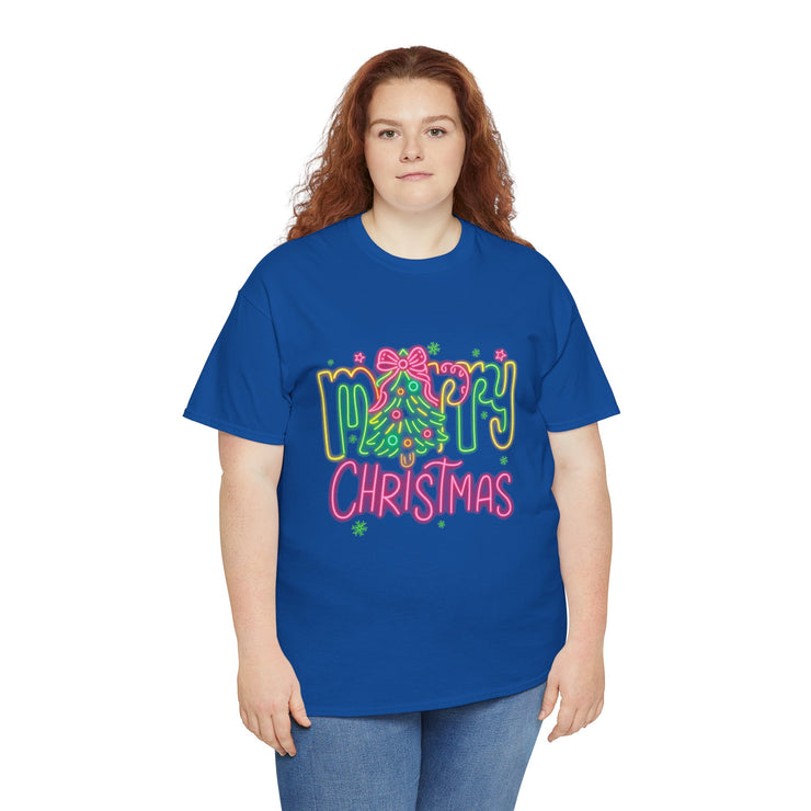 Festive Merry Christmas Tee - Unisex Heavy Cotton T-Shirt, Holiday Shirt, Christmas Gift, Cozy Winter Apparel, Family Gathering Outfit