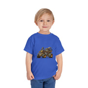 Toddler Short Sleeve Tee with Fun Vehicle Design, Birthday Gift, Kids' Fashion, Playtime Wear, Adventure Apparel