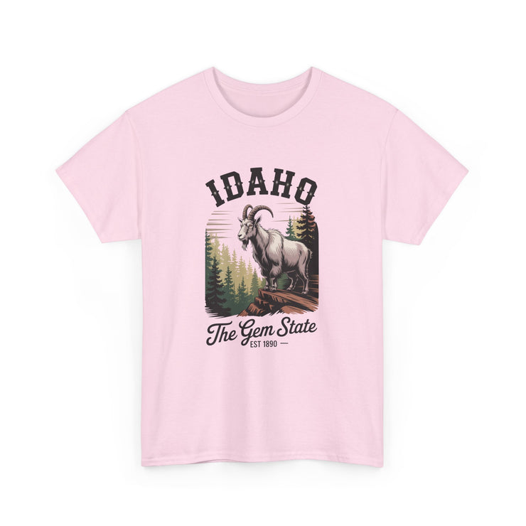 Idaho Gem State Tee, Unisex Heavy Cotton Shirt, Vintage Idaho Style T-Shirt, Nature Lover Apparel, Gift for Idaho Residents, USA States Design