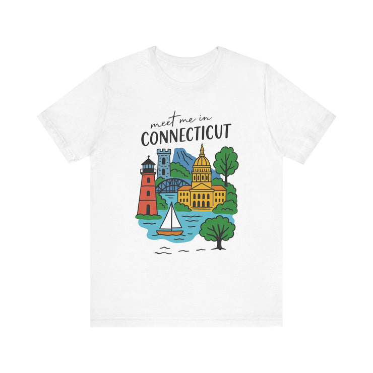 Connecticut Graphic Tee, Unisex Short Sleeve Shirt, Casual Travel Wear, Souvenir Gift, USA States Name