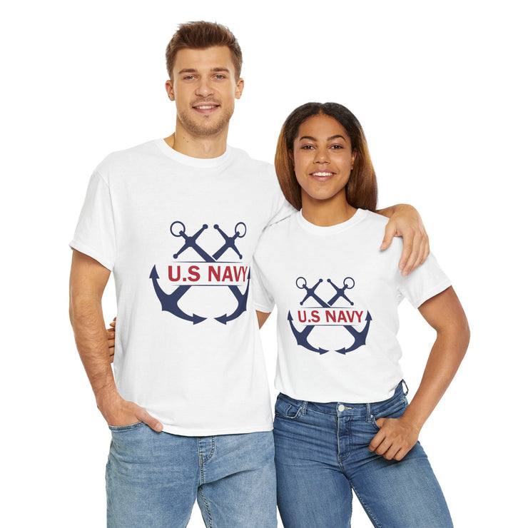 Navy Style Unisex Heavy Cotton Tee, U.S. Navy Tee, Military Pride Shirt, Veteran's Gift, Casual Wear