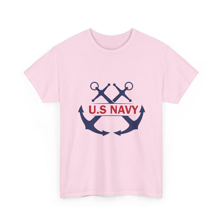 Navy Style Unisex Heavy Cotton Tee, U.S. Navy Tee, Military Pride Shirt, Veteran's Gift, Casual Wear
