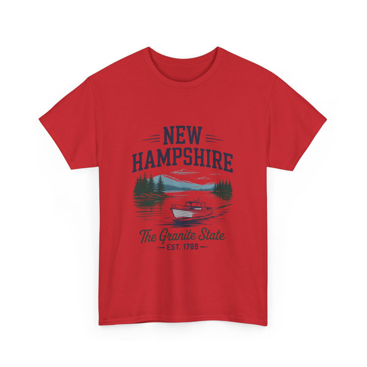 New Hampshire Adventure Tee - Unisex Heavy Cotton Tee, Vintage State Shirt, Nature Lover Gift, USA States Design