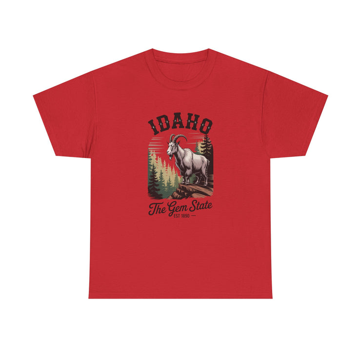 Idaho Gem State Tee, Unisex Heavy Cotton Shirt, Vintage Idaho Style T-Shirt, Nature Lover Apparel, Gift for Idaho Residents, USA States Design