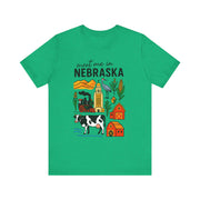 Nebraska Graphic Tee, Unisex Jersey Short Sleeve Tee, Souvenir Shirt, USA States Design