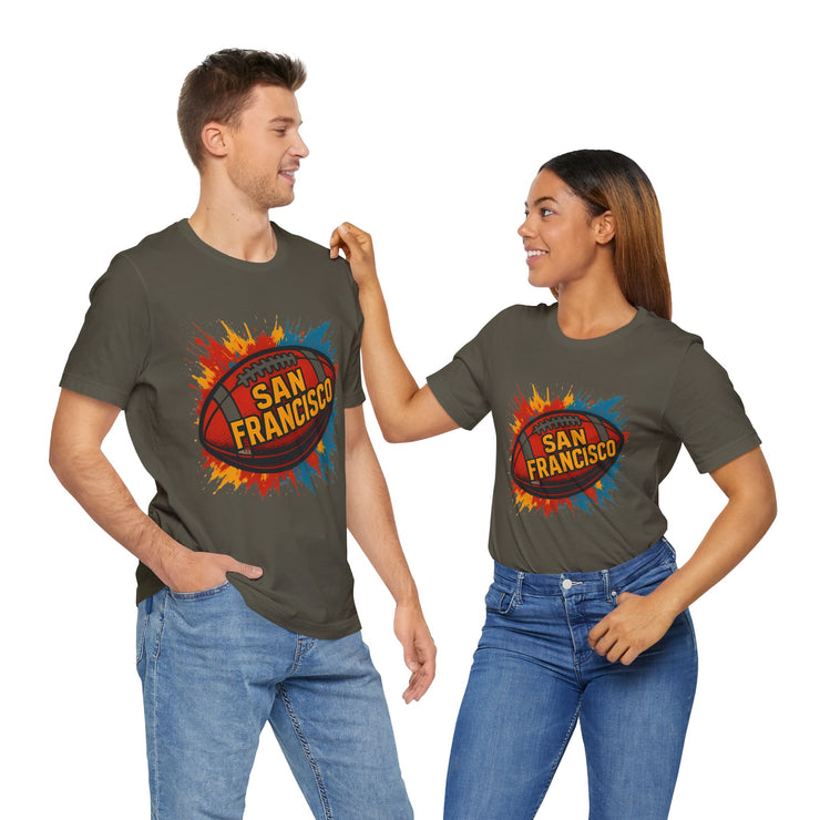San Francisco Football Tee | Unisex Short Sleeve Shirt for Fans, Game Day Apparel, Sports Design, Casual Wear,
