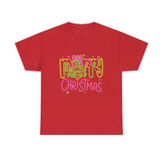 Festive Merry Christmas Tee - Unisex Heavy Cotton T-Shirt, Holiday Shirt, Christmas Gift, Cozy Winter Apparel, Family Gathering Outfit