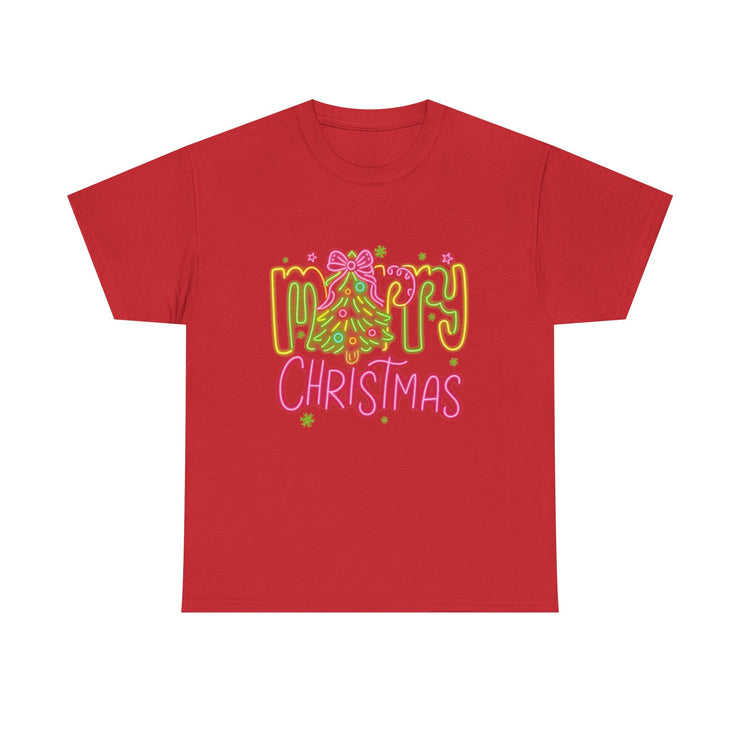Festive Merry Christmas Tee - Unisex Heavy Cotton T-Shirt, Holiday Shirt, Christmas Gift, Cozy Winter Apparel, Family Gathering Outfit