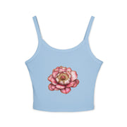 Floral Women's Spaghetti Strap Tank Top, Summer Top, Flower Graphic Tee, Beachwear, Gift for Her, Casual Wear