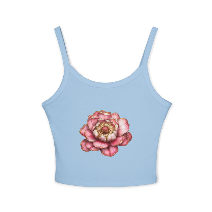 Floral Women's Spaghetti Strap Tank Top, Summer Top, Flower Graphic Tee, Beachwear, Gift for Her, Casual Wear