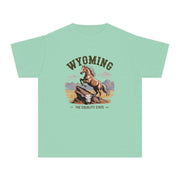 Wyoming Horse Youth Tee, Casual T-Shirt, Kids Graphic Tee, USA States Design, Horse Lover Gift, State Pride Apparel