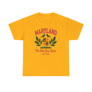 Maryland Heritage Tee | Unisex Cotton Shirt, Old Line State Apparel, Travel Souvenir, Gift for Maryland Lovers, Vintage Maryland Design,USA States Design