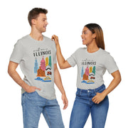 Illinois Graphic Tee | Unisex Short Sleeve T-Shirt, Illinois Souvenir Shirt, Travel Gift, Casual Wear, USA States Design