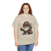 Unisex Heavy Cotton Tee with Whimsical Design, Perfect for Festivals, Gift for Gnome Lovers, Casual Everyday