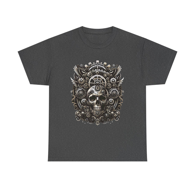 Gothic Skull Tee - Unisex Heavy Cotton T-Shirt, Unique Graphic Shirt, Casual Wear, Edgy Fashion, Gift for Him/Her, Halloween Style