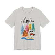 Illinois Graphic Tee | Unisex Short Sleeve T-Shirt, Illinois Souvenir Shirt, Travel Gift, Casual Wear, USA States Design