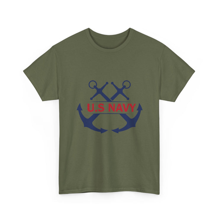 Navy Style Unisex Heavy Cotton Tee, U.S. Navy Tee, Military Pride Shirt, Veteran's Gift, Casual Wear