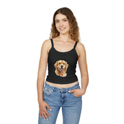 Golden Retriever Dog Lover's Spaghetti Strap Tank Top, Cute Pet Apparel, Gift for Dog Moms, Summer Top, Animal Lover Shirt