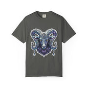 Mystical Ram Graphic Unisex T-shirt, Boho Tee, Astrology Shirt, Spiritual Gift, Festival Wear, Unique Graphic Tee