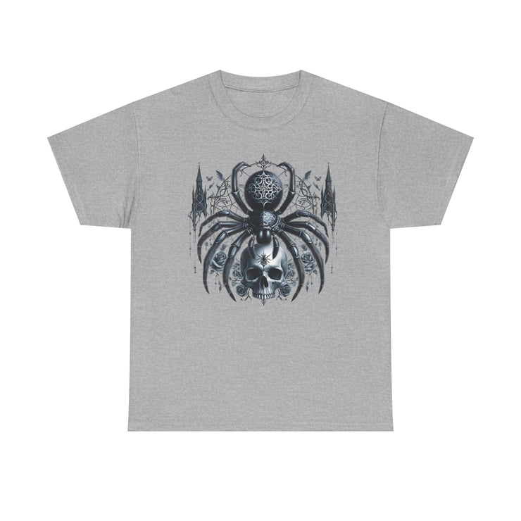 Gothic Spider Graphic Tee | Unisex Heavy Cotton Tee, Halloween Shirt, Alternative Fashion, Edgy Apparel, Gift for Her/Him
