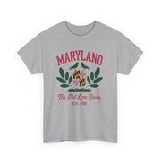 Maryland Heritage Tee | Unisex Cotton Shirt, Old Line State Apparel, Travel Souvenir, Gift for Maryland Lovers, Vintage Maryland Design,USA States Design