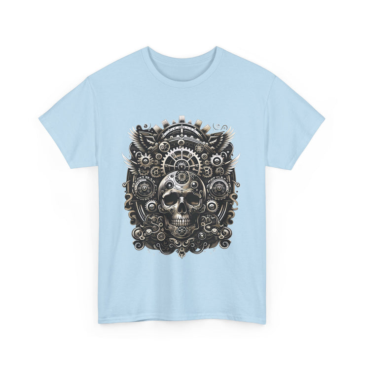 Gothic Skull Tee - Unisex Heavy Cotton T-Shirt, Unique Graphic Shirt, Casual Wear, Edgy Fashion, Gift for Him/Her, Halloween Style