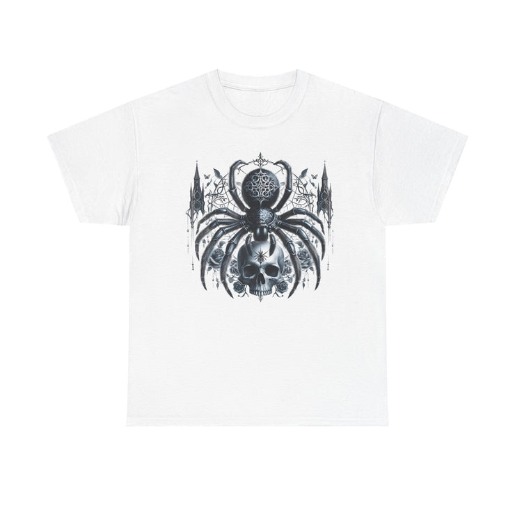 Gothic Spider Graphic Tee | Unisex Heavy Cotton Tee, Halloween Shirt, Alternative Fashion, Edgy Apparel, Gift for Her/Him