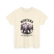Montana Bear Graphic Tee | Unisex Heavy Cotton Tee, Adventure Shirt, Nature Lover Gift, Hiking Apparel, Travel Tee, Wilderness Wear, USA States Design