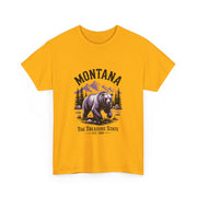Montana Bear Graphic Tee | Unisex Heavy Cotton Tee, Adventure Shirt, Nature Lover Gift, Hiking Apparel, Travel Tee, Wilderness Wear, USA States Design