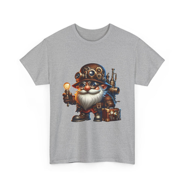 Unisex Heavy Cotton Tee with Whimsical Design, Perfect for Festivals, Gift for Gnome Lovers, Casual Everyday