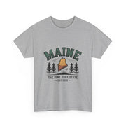 Maine Adventure Tee, Unisex Heavy Cotton T-Shirt, Casual Wear, Nature Lover Gift, Vacation Souvenir, Summer Outfit, USA States Design