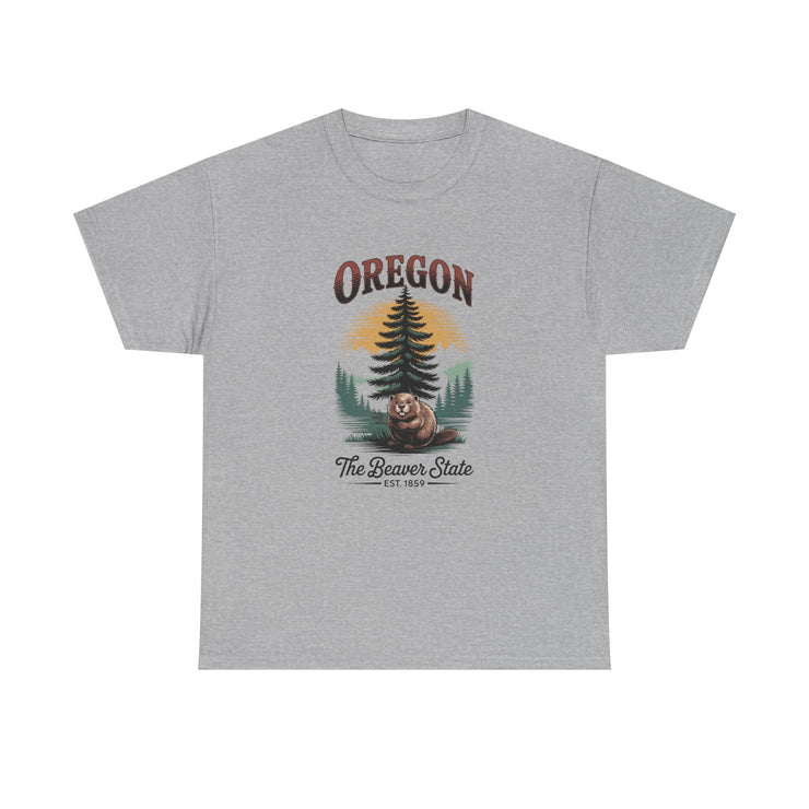 Oregon Graphic Tee - Vintage Style Unisex Cotton T-Shirt, Great for Nature Lovers, Casual Wear, USA States Design