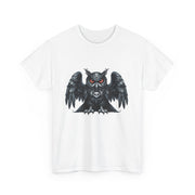 Owl Skull Graphic Tee, Unisex Heavy Cotton T-Shirt, Edgy Apparel for Halloween, Casual Wear, Gift for Gothic Style Lovers