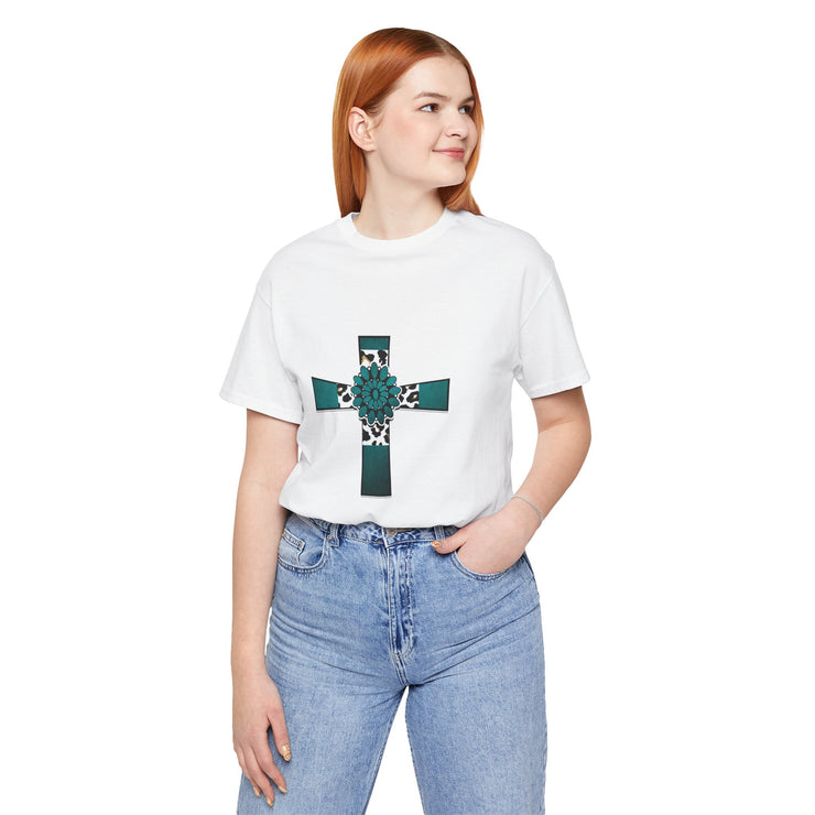Stylish Religious Cross Tee, Unisex Trendy Shirt for Faith & Inspiration, Perfect Gift for Easter, Baptism, or Everyday Wear