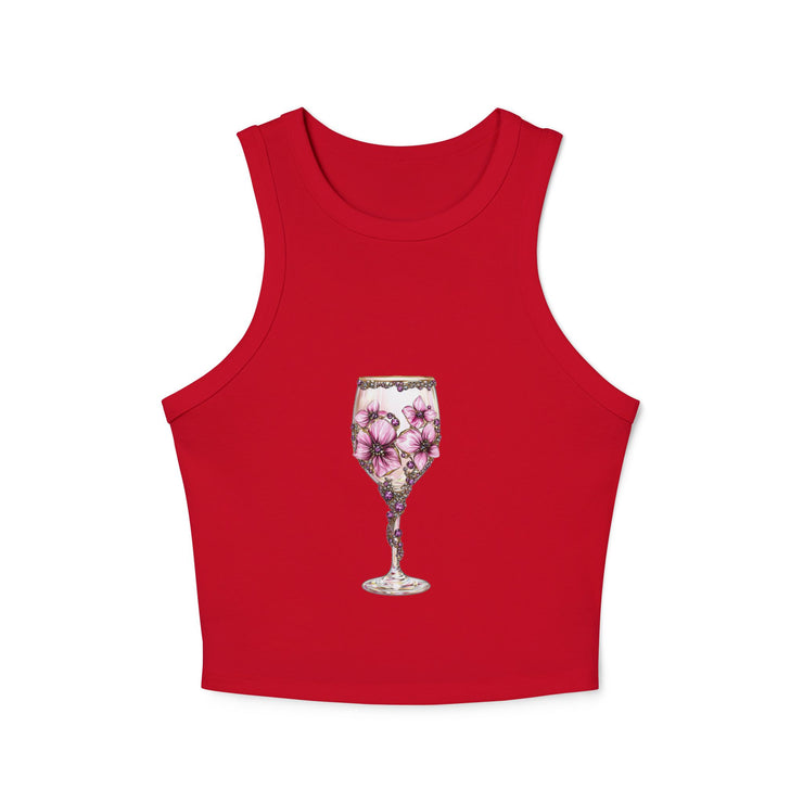 Floral Cocktail Tank Top, Women's Summer Top, Cute Crop Top, Beachwear, Party Outfit, Gift for Her