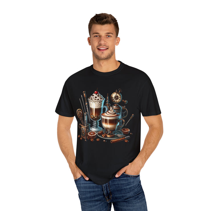 Coffee Lovers Unisex T-shirt, Cozy Café Style, Gift for Baristas, Perfect for Birthdays, Fun Beverage Art Tee
