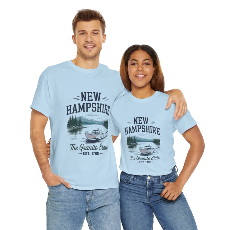 New Hampshire Adventure Tee - Unisex Heavy Cotton Tee, Vintage State Shirt, Nature Lover Gift, USA States Design