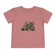 Toddler Short Sleeve Tee with Fun Vehicle Design, Birthday Gift, Kids' Fashion, Playtime Wear, Adventure Apparel