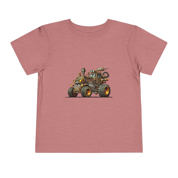 Toddler Short Sleeve Tee with Fun Vehicle Design, Birthday Gift, Kids' Fashion, Playtime Wear, Adventure Apparel
