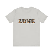 Love Typography Unisex Tee, Casual Love Shirt, Gift for Her, Heartfelt Tee, Valentine's Day Gift, Halloween Design