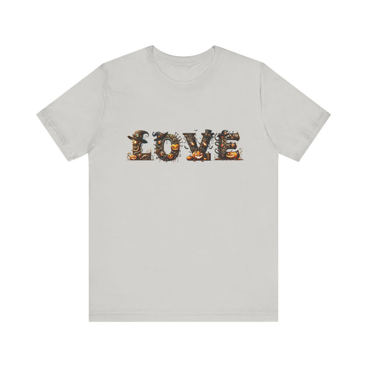 Love Typography Unisex Tee, Casual Love Shirt, Gift for Her, Heartfelt Tee, Valentine's Day Gift, Halloween Design