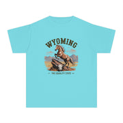 Wyoming Horse Youth Tee, Casual T-Shirt, Kids Graphic Tee, USA States Design, Horse Lover Gift, State Pride Apparel