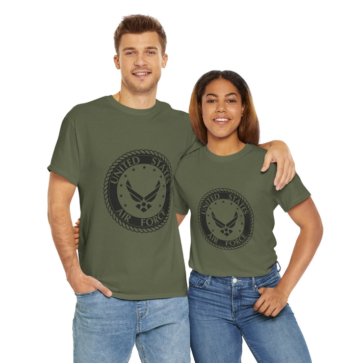 Unisex Heavy Cotton Tee with United States Air Force Design, Military Gifts, Veteran Apparel, Patriotic T-Shirt, Air Force Merchandise