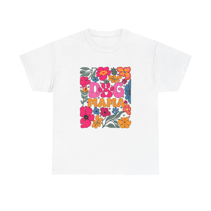 Dog Mama Floral Tee, Cute Dog Mom T-Shirt, Flower Design Unisex Cotton Shirt, Pet Lover Gift,