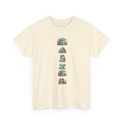 Colorful Cartoon Animal Unisex Heavy Cotton Tee - Gift for Animal Lovers, Cute T-Shirt for Kids & Adults, Fun Birthday, Casual Wear