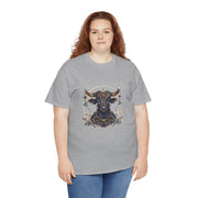 Boho Bull Graphic Tee | Unisex Heavy Cotton T-Shirt | Festival Wear, Gift for Nature Lovers, Casual Outfit, Animal Art