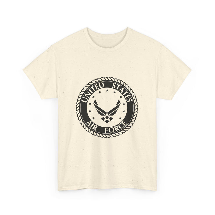 Unisex Heavy Cotton Tee with United States Air Force Design, Military Gifts, Veteran Apparel, Patriotic T-Shirt, Air Force Merchandise
