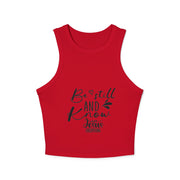 Be Still and Know Women's Crop Tank Top | Comfortable Bible Verse Apparel | Christian Design