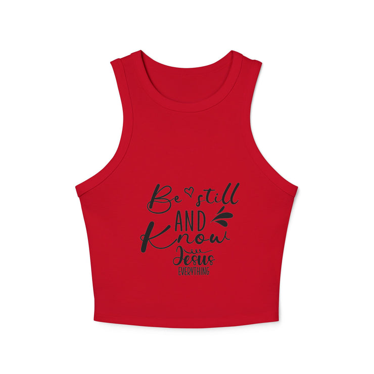 Be Still and Know Women's Crop Tank Top | Comfortable Bible Verse Apparel | Christian Design